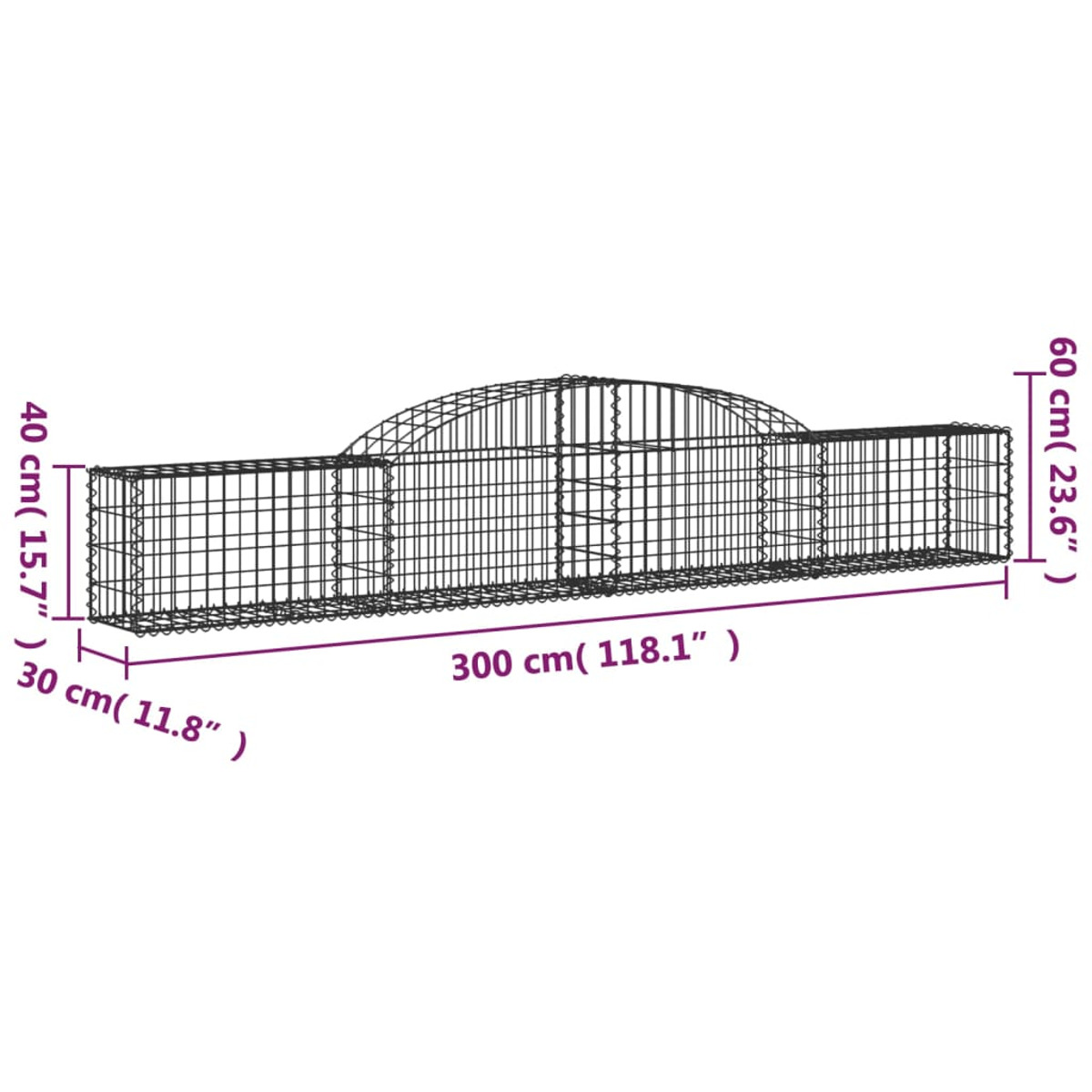 VIDAXL 3146473 Gabionenkorb Silbern