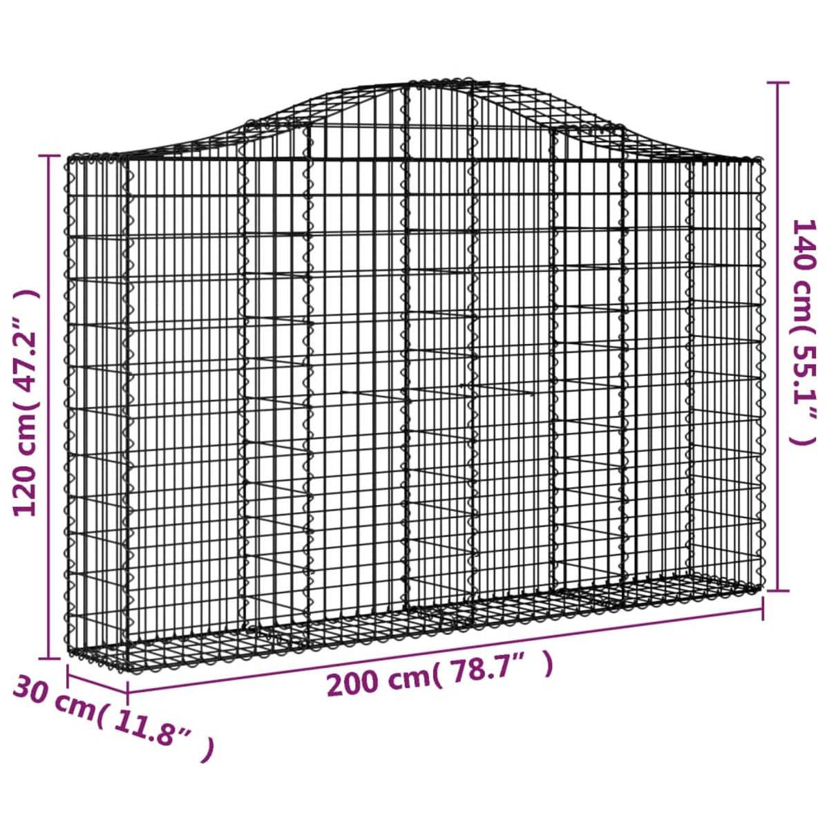 VIDAXL 3145462 Gabionenkorb Silber