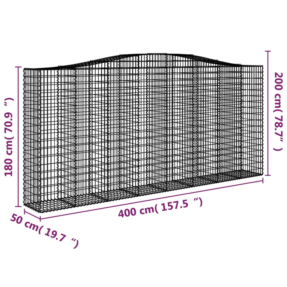 VIDAXL Gabionenkorb 3146010 Silber