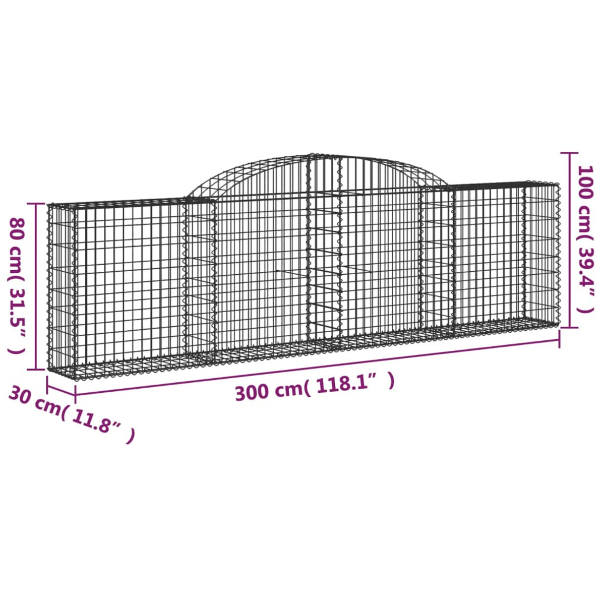 VIDAXL 3146505 Gabionenkorb Silbern