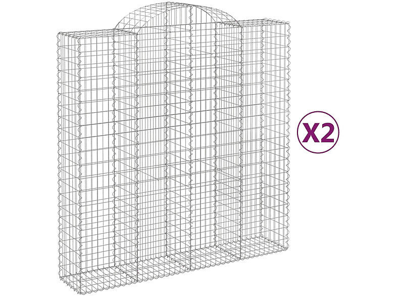 Gabionenkorb 3146425 VIDAXL Silbern