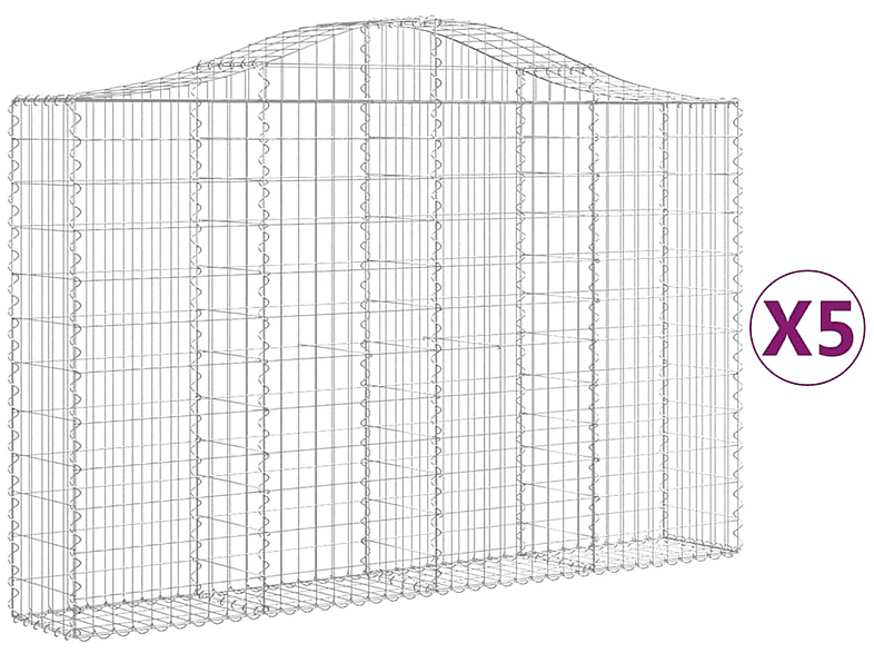 VIDAXL 3145454 Gabionenkorb Silber