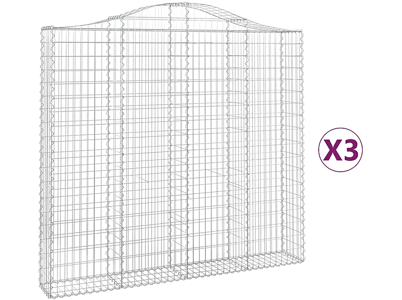 VIDAXL Gabionenkorb 3145515 Silber