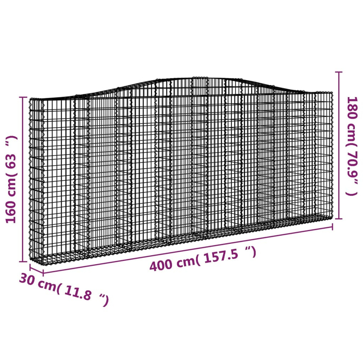 VIDAXL 3145868 Gabionenkorb Silber