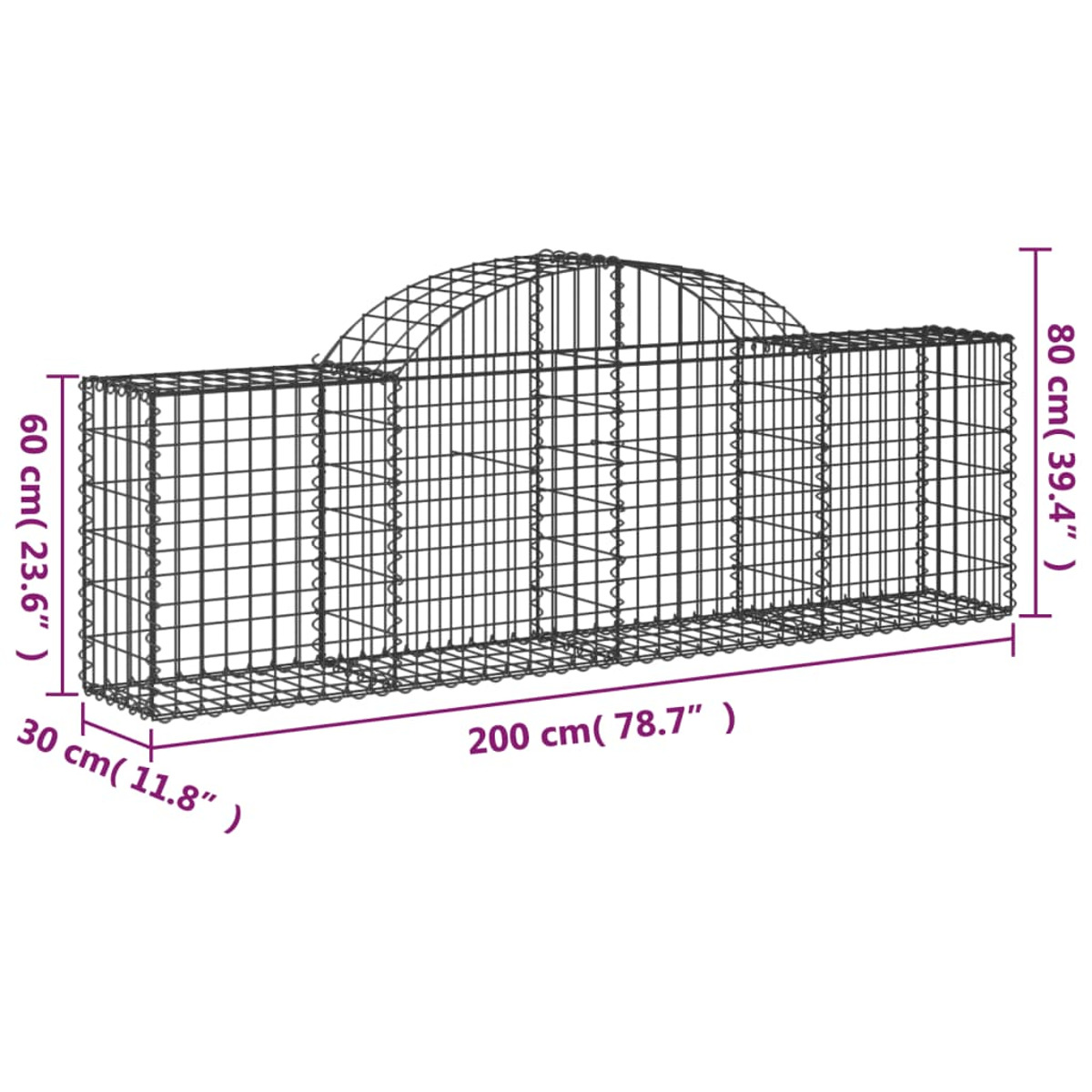 Silber VIDAXL 3146075 Gabionenkorb