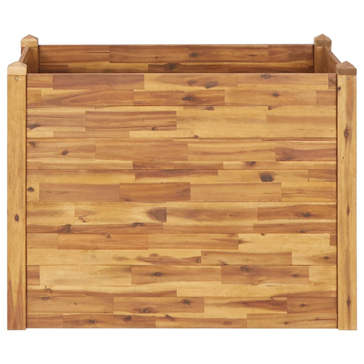 Rechteckiger Pflanzkasten aus Holz mit holzähnlicher Textur.