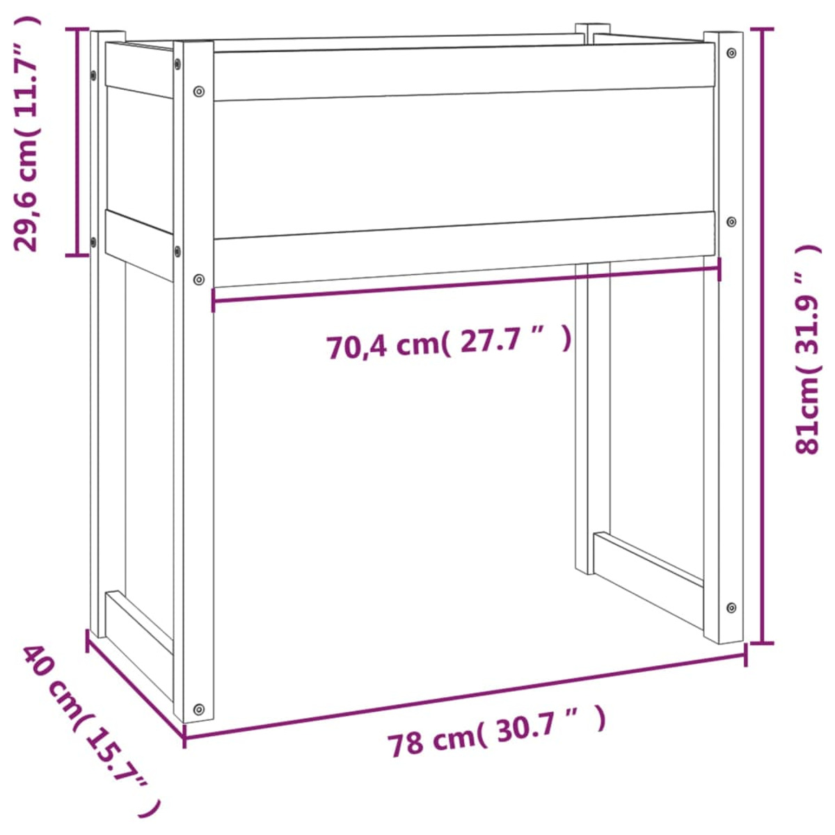 VIDAXL Natürliche Holzfarbe 822132 Pflanzgefäß