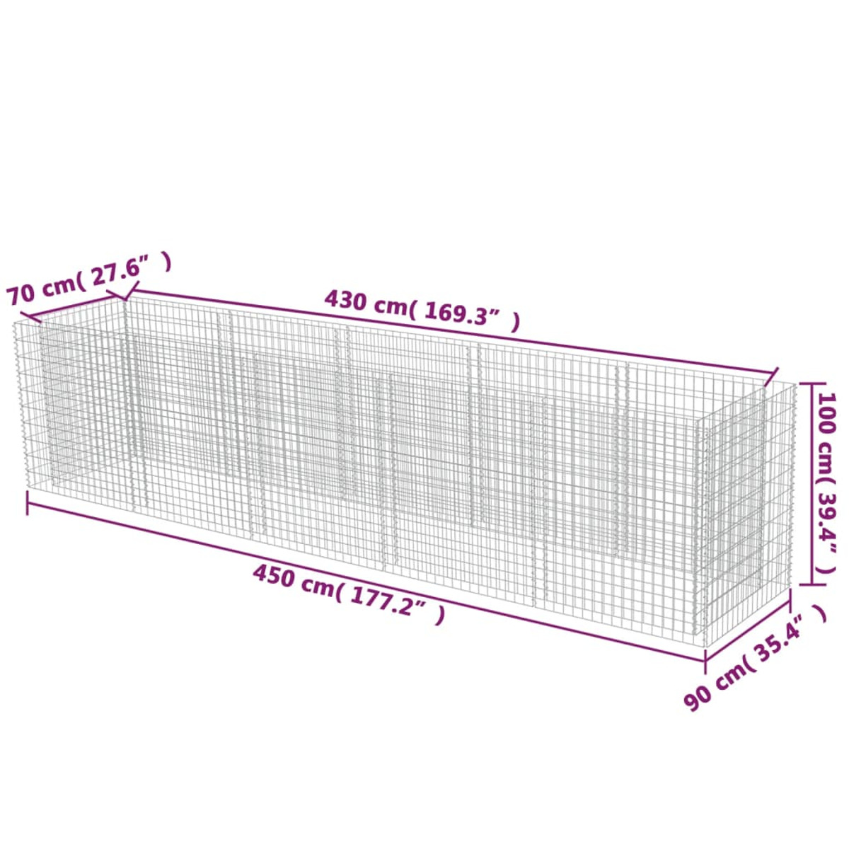 143552 VIDAXL Silber Hochbeet