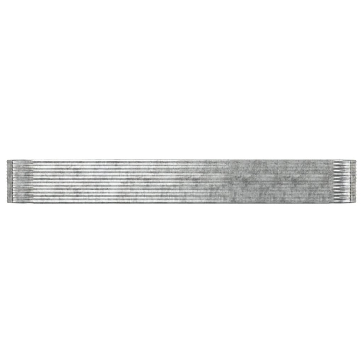 Ein langes, wellenförmiges Metallblech, grau in der Farbe.