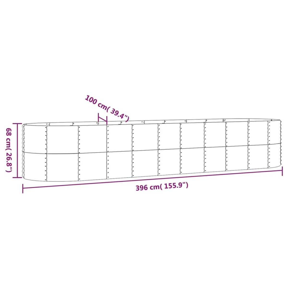 VIDAXL Hochbeet 319076 Anthrazit