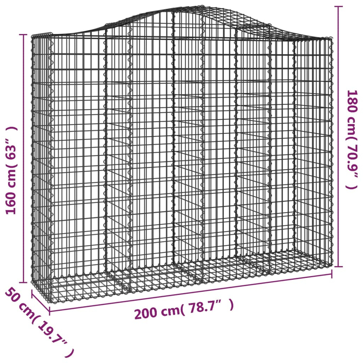 153398 Gabionenkorb Silber VIDAXL