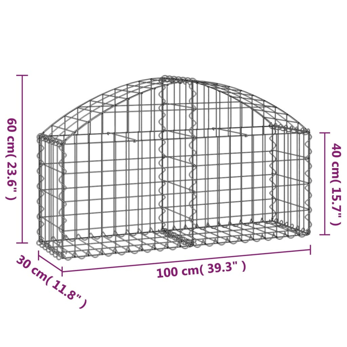 VIDAXL 153422 Silber Gabionenkorb