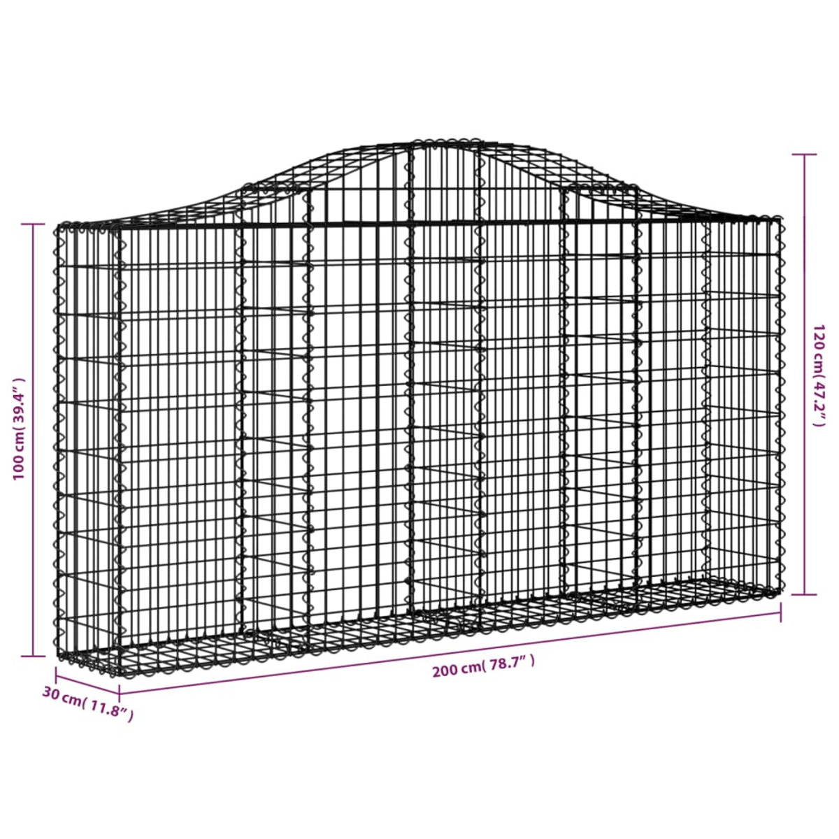 VIDAXL 153385 Gabionenkorb Silber