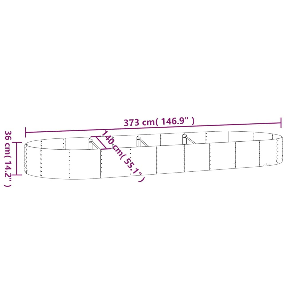 Hochbeet 319036 VIDAXL Anthrazit