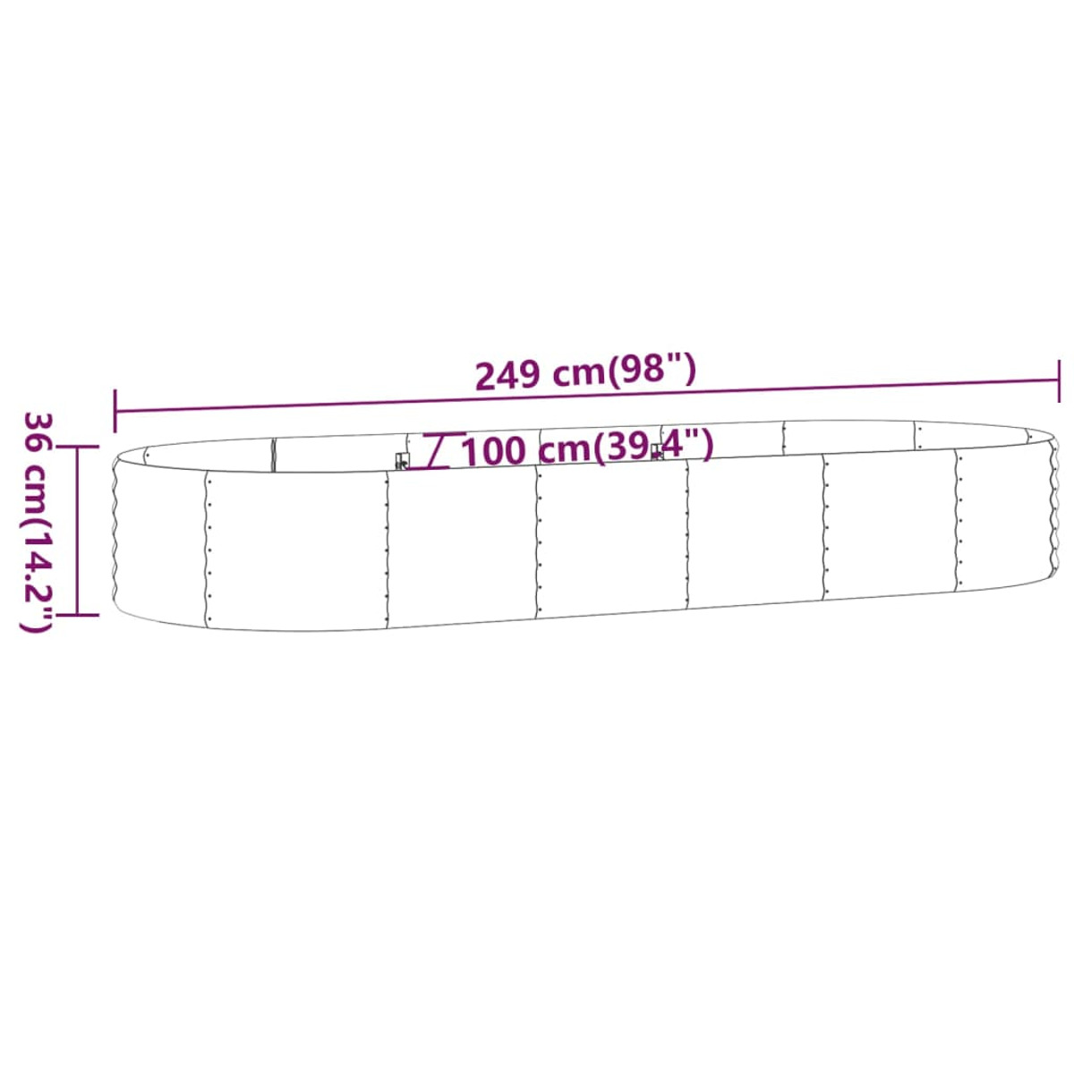 VIDAXL 318997 Hochbeet Silber