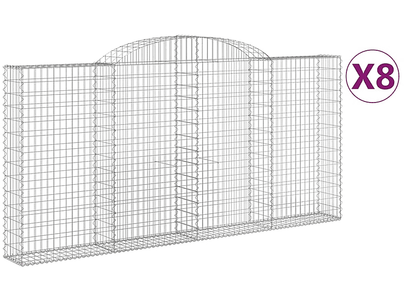 VIDAXL 3146563 Gabionenkorb Silbern