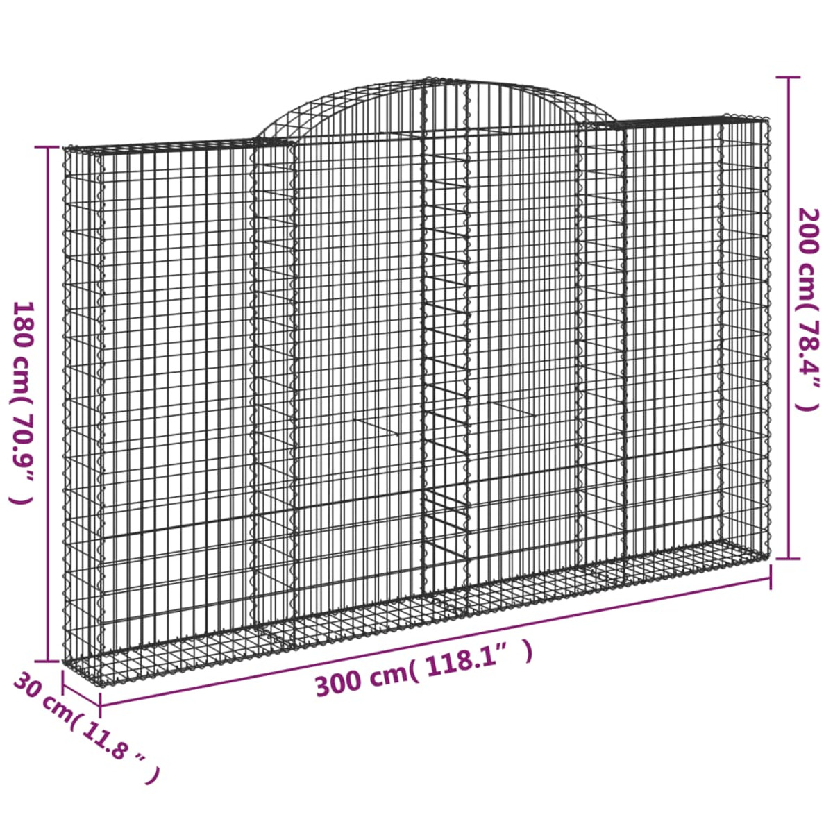 VIDAXL 3146593 Gabionenkorb Silbern