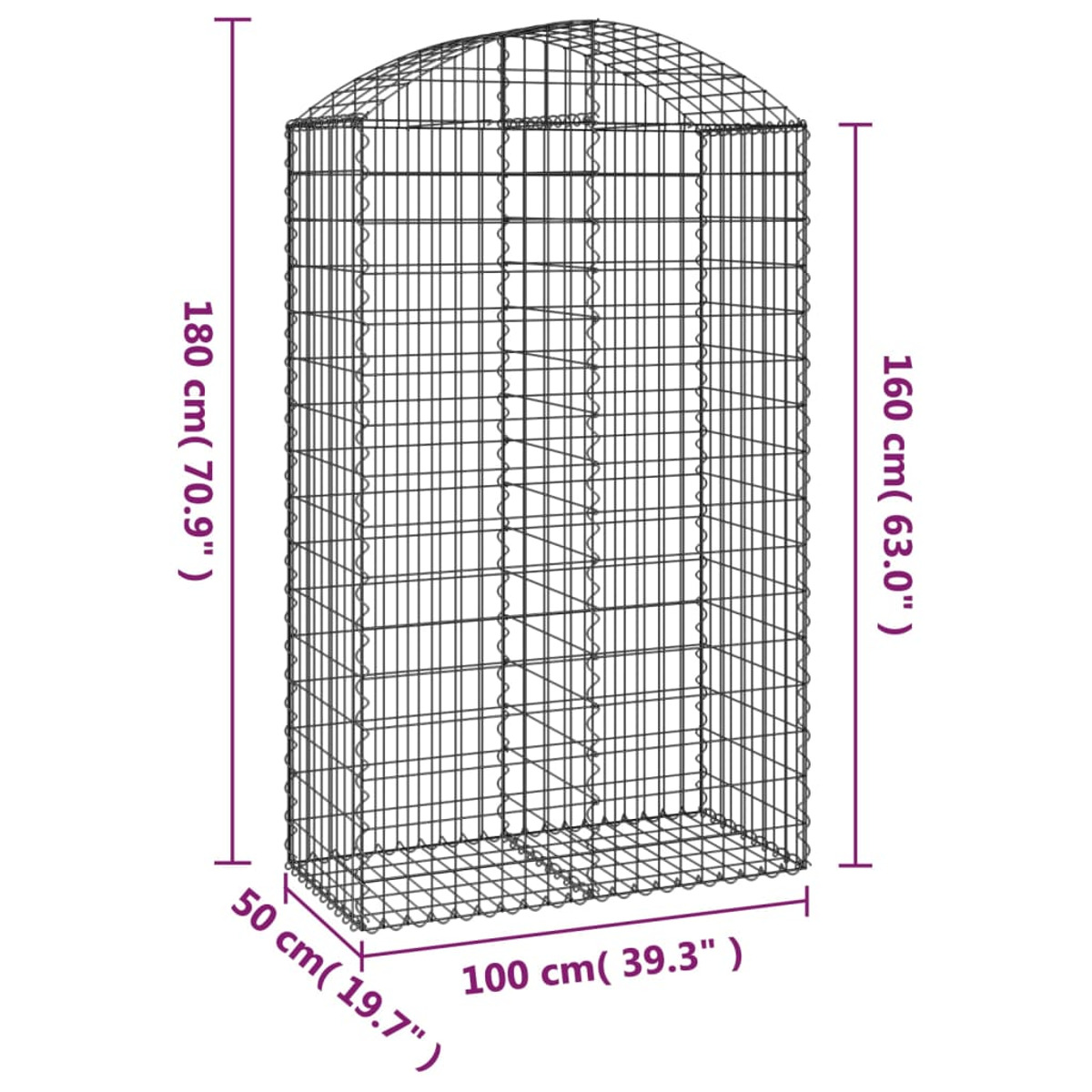 Silber 153438 Gabionenkorb VIDAXL