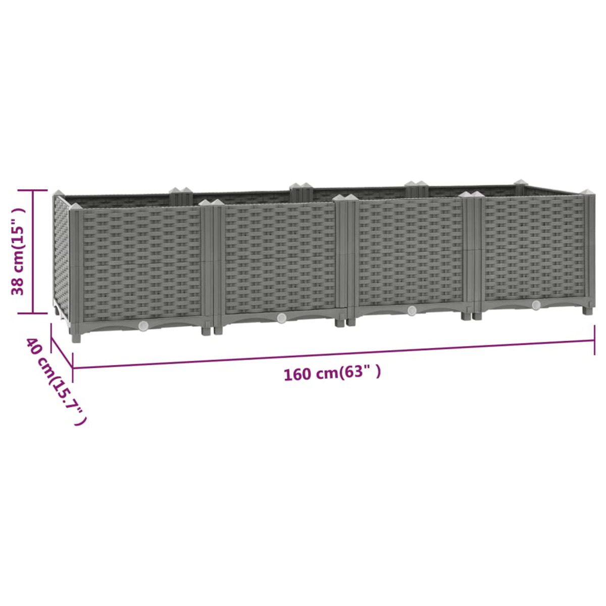 VIDAXL 153296 Hochbeet Hellgrau