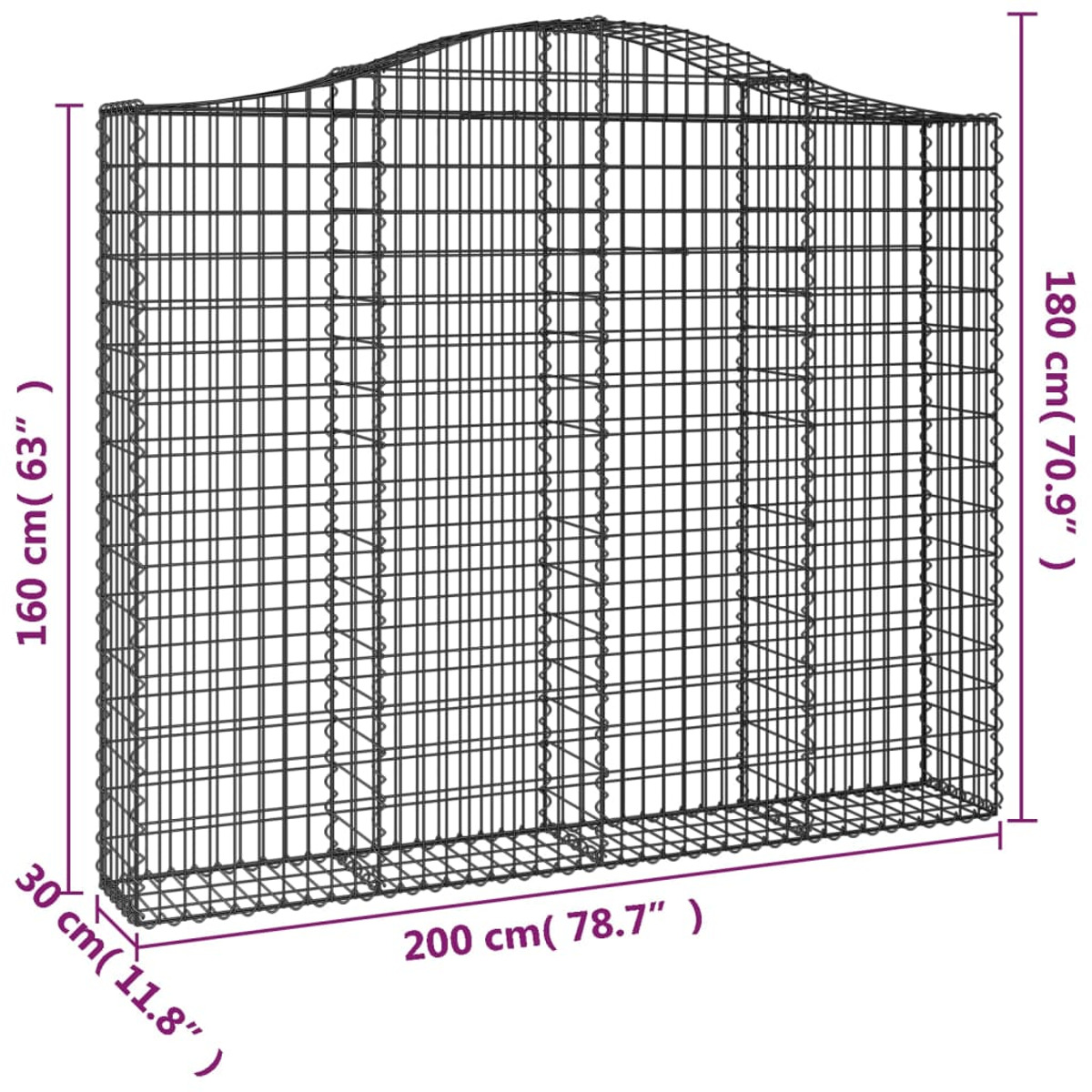 Silber Gabionenkorb 153388 VIDAXL