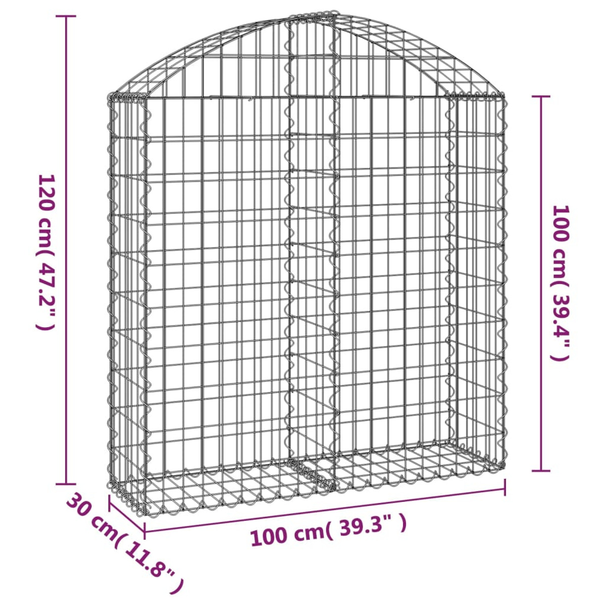 VIDAXL 153425 Gabionenkorb Silber