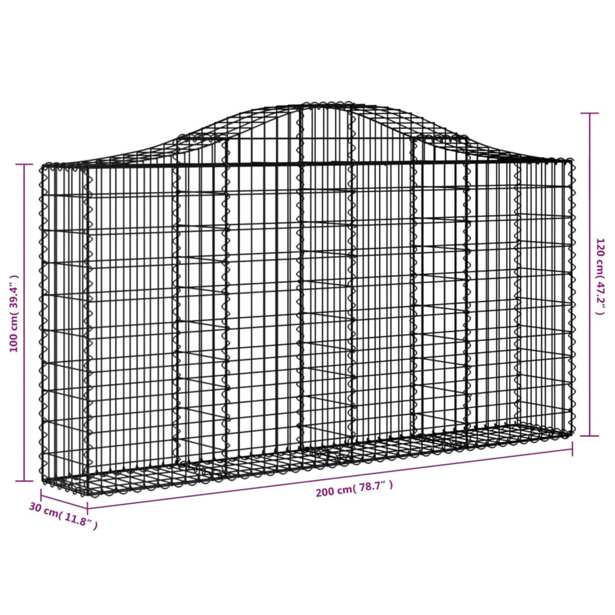 VIDAXL 3145433 Gabionenkorb Silber