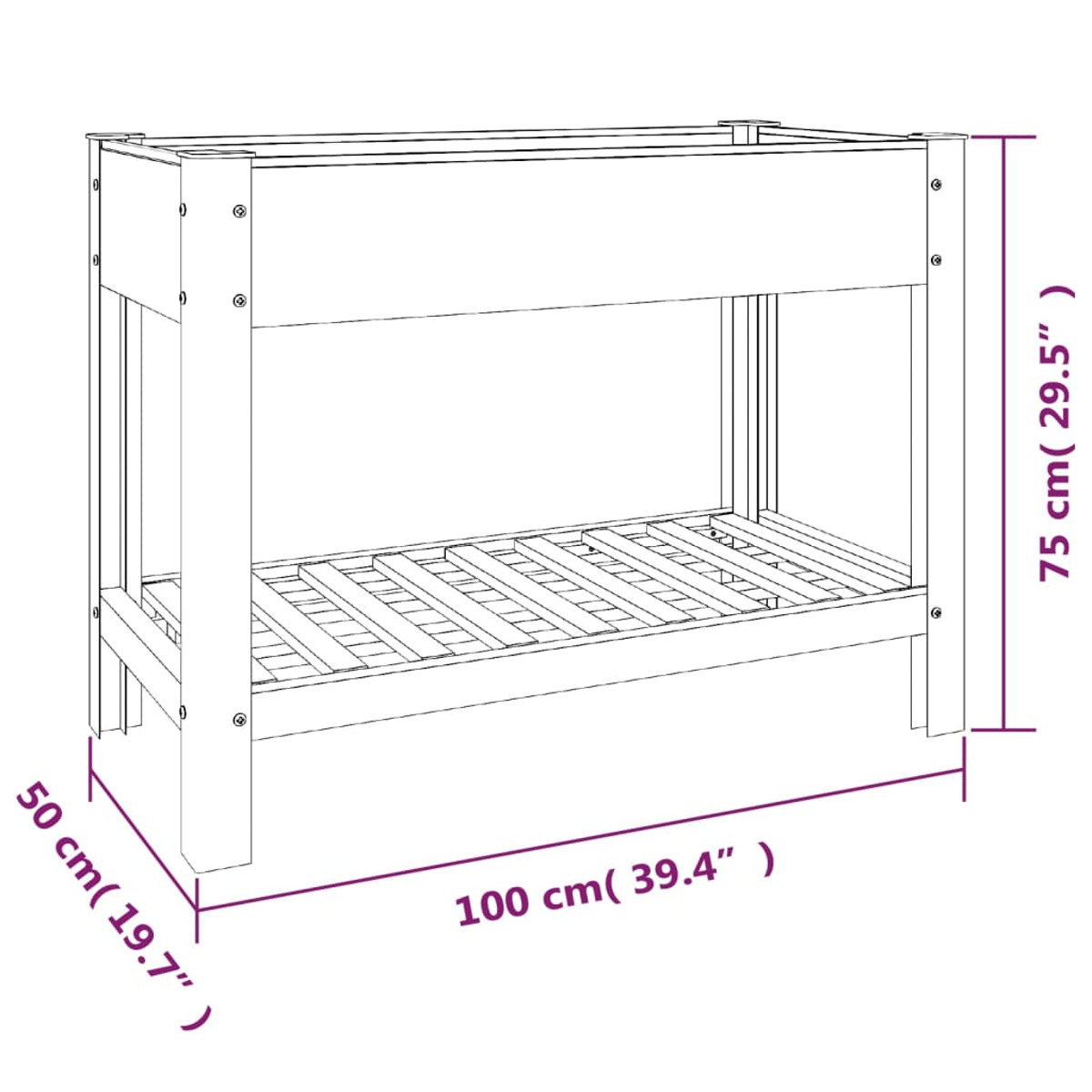 Grau Hochbeet 362569 VIDAXL