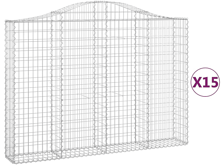 3145485 VIDAXL Silber Gabionenkorb