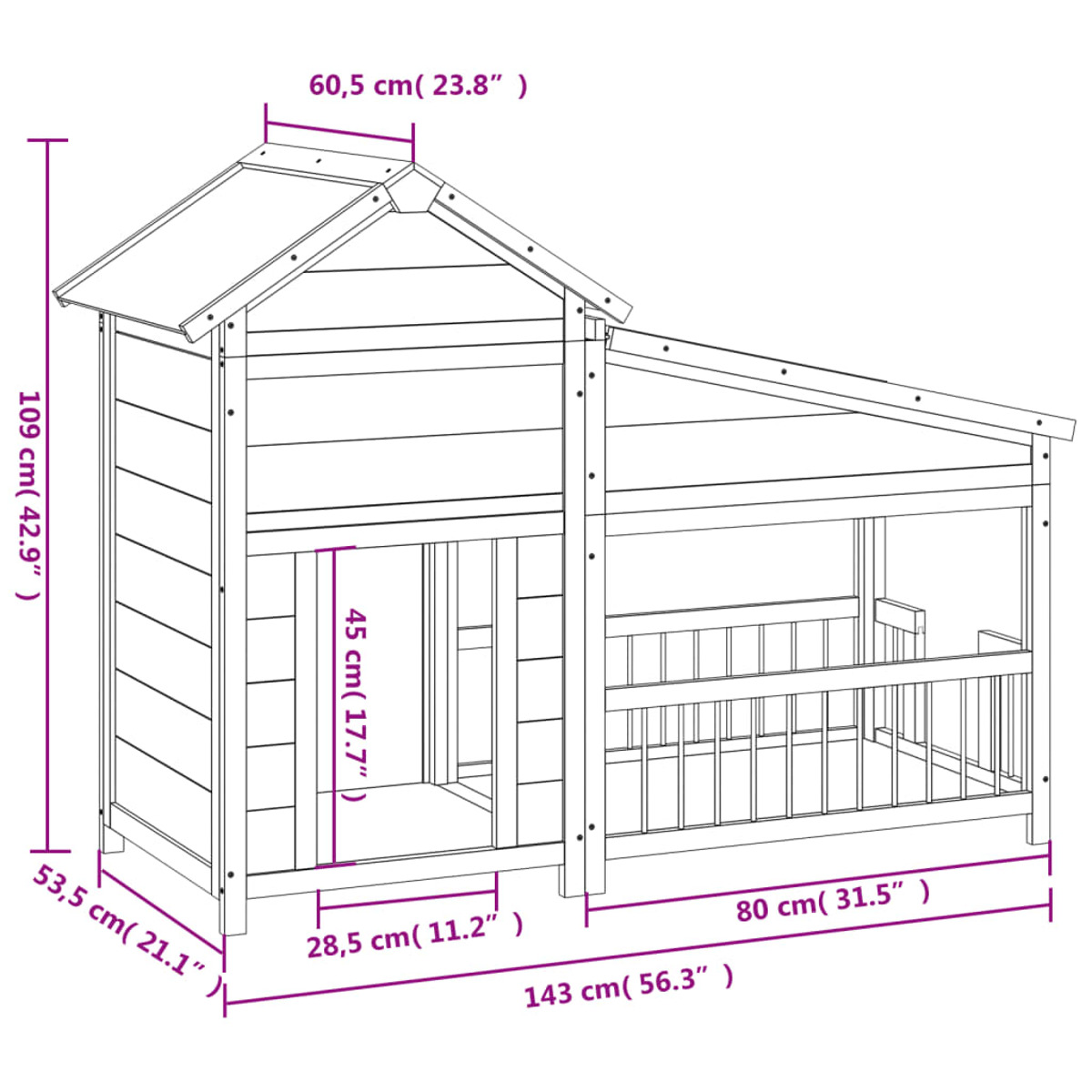 Hundehütte 172262 VIDAXL