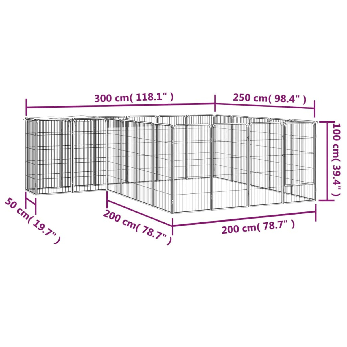 VIDAXL 3115951 Hundelaufstall