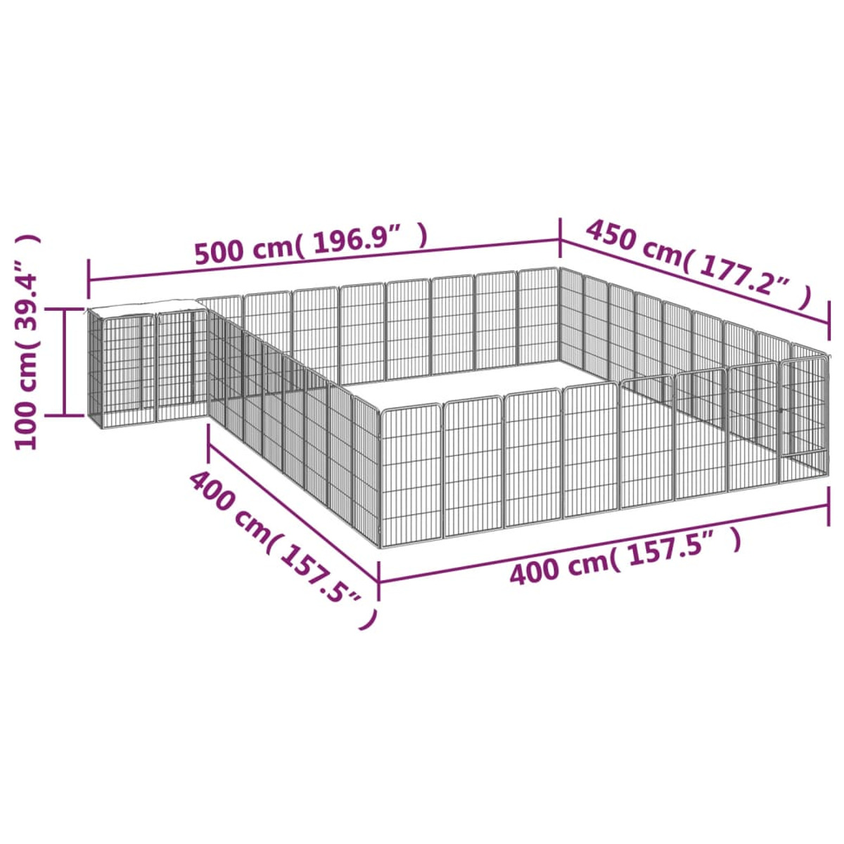 Hundelaufstall 3115955 VIDAXL