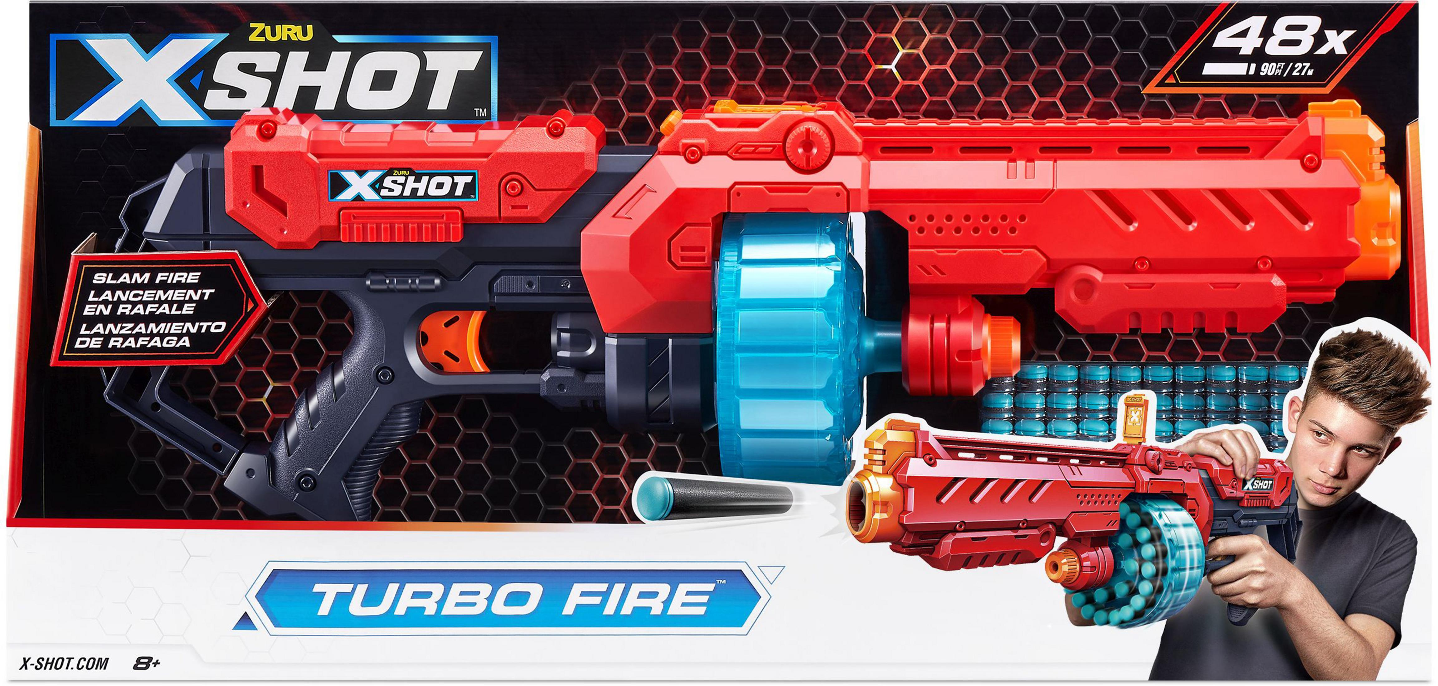 TURBO Blaster (48 EXCEL X-SHOT Mehrfarbig ZURU 36270 DARTS) FIRE