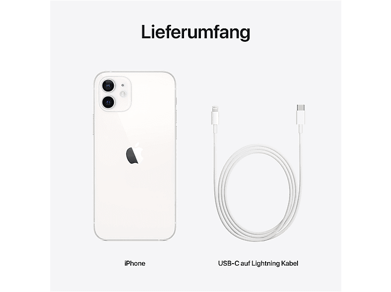 APPLE 1492264 MGJH3QL/A IPHONE 12 WHITE 256GB, Blanco, Móvil iOS