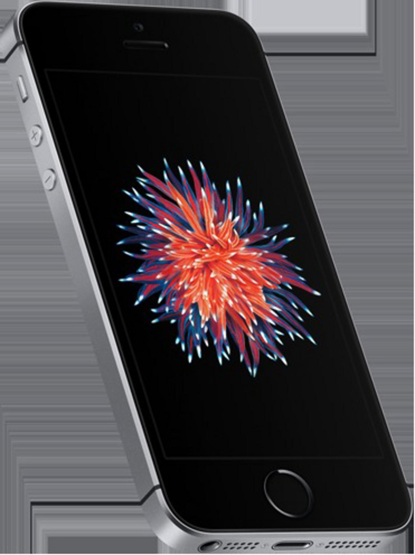 Czarny smartfon z kolorową tapetą w kształcie kwiatu na ekranie.