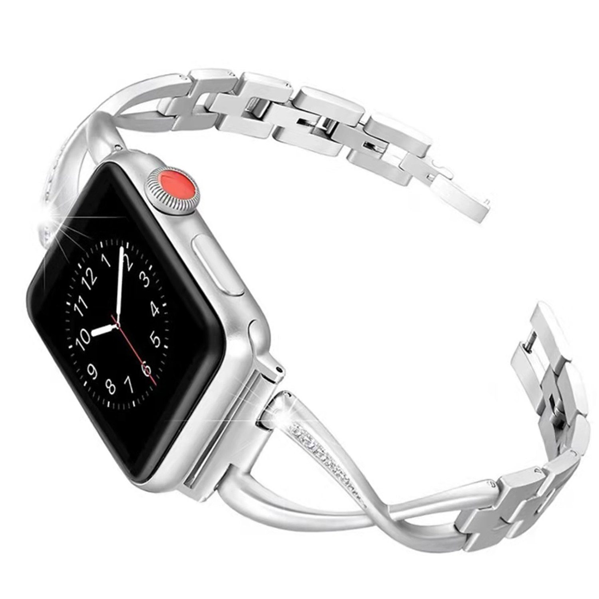 DIIDA Schmuck Metallarmband,für Apple Watch Ersatzarmband, Uhrenarmbänder, Armband 42mm 42/44MM, 44mm, Silber Watch Apple