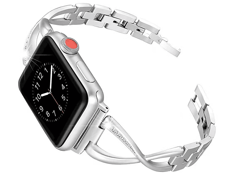DIIDA Schmuck Metallarmband,für Apple Watch Armband 42mm 44mm, Uhrenarmbänder, Ersatzarmband, Apple, Watch 42/44MM, Silber