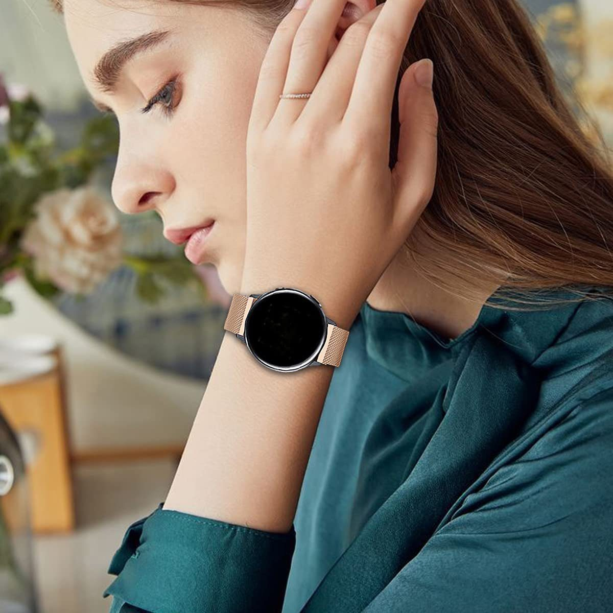 DIIDA Smartwatch Watch Band,Uhrenarmbänder,Huawei Watch Huawei, Ersatzarmband, Roségold 22mm, Milan-Armband,22mm, GT2