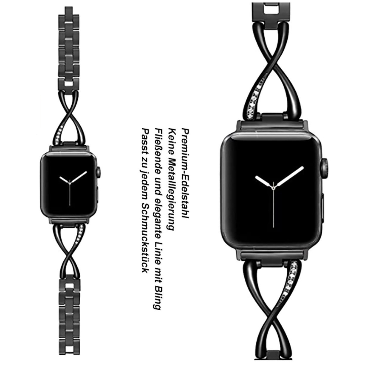 Watch watch 1-7,42/44mm, DIIDA Metallarmband,für 42/44MM, apple Ersatzarmband, Smartwatch-Armband Schwarz Apple, Watch Band,Schmuck