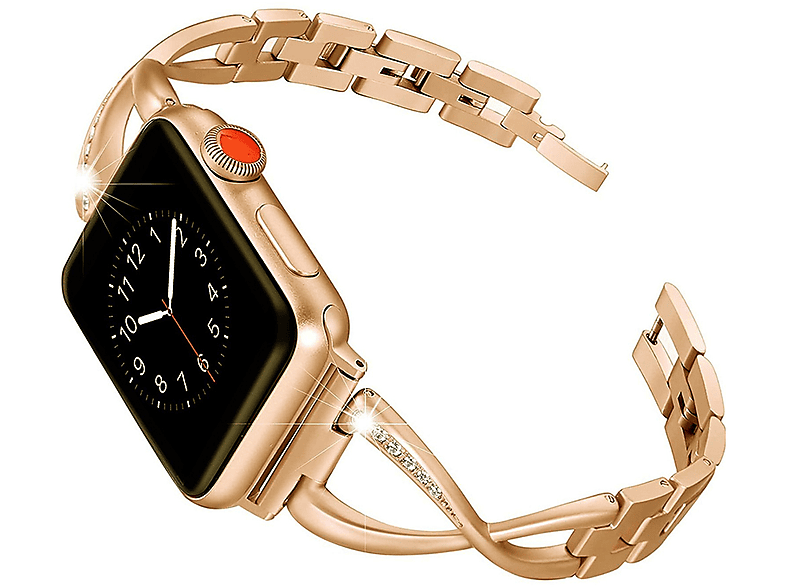 apple Schmuck Frauen,für watch DIIDA Watch Ersatzarmband, für Roségold Apple, 42/44MM, Metallarmband,leicht 1-7,42/44mm,