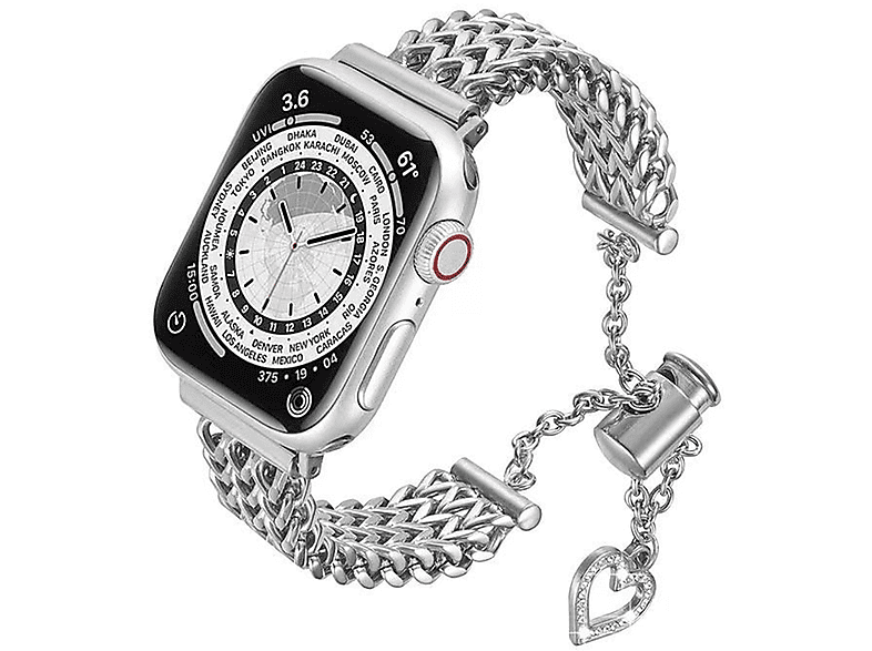 DIIDA Smartwatch-Armband Watch Band,42/44/45mm,Uhrenarmbänder,Band für Apple Watch, Ersatzarmband, Apple, Watch 42/44/45MM, Silber