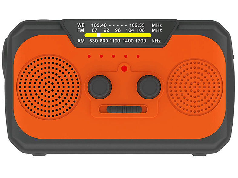 SYNTEK Radio Rot Multifunktionaler Handkurbel-Stromerzeuger Notrufempfänger mit Solarradio Internetradio, FM, AM, rot