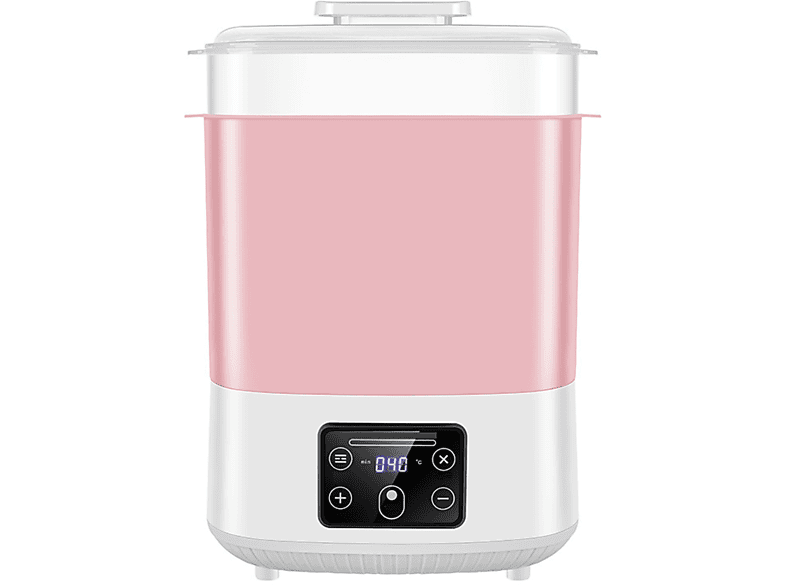 SYNTEK Flaschensterilisator mit Trockner 2 in 1 Babymilchwärmer Nippel Teetasse Dampfsterilisator Schrank Fläschchenwärmer rosa