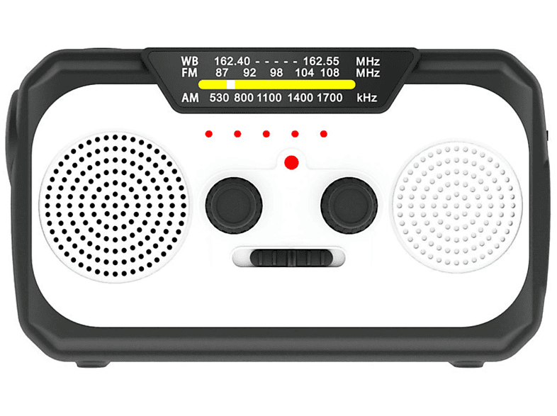 Weiß Solarradio Multifunktionaler Internetradio, Handkurbel-Stromerzeugungs-Notrufempfänger SYNTEK FM, Radio mit AM, weiß
