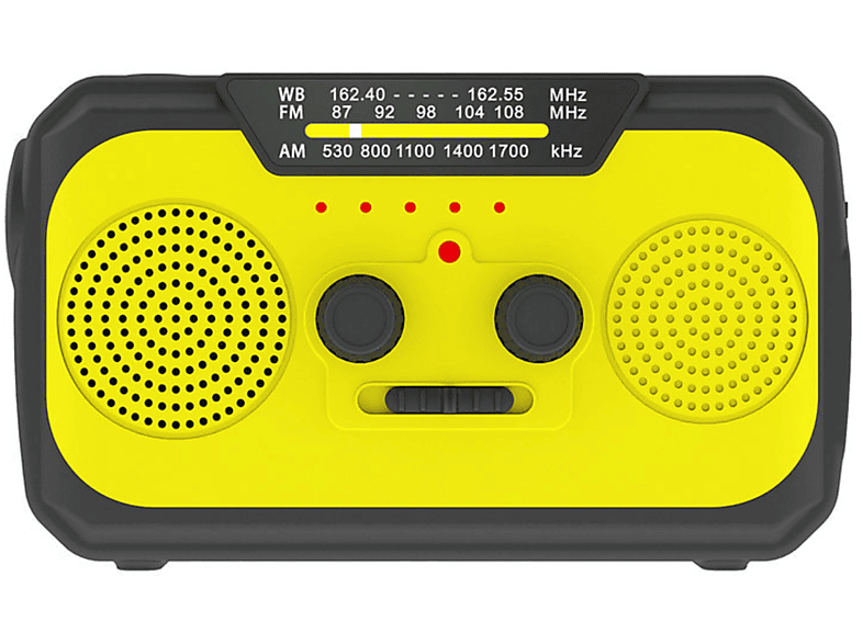 SYNTEK Radio Gelb Multifunktions-Handkurbel Stromerzeuger Notrufempfänger mit Solarradio Internetradio, FM, AM, gelb