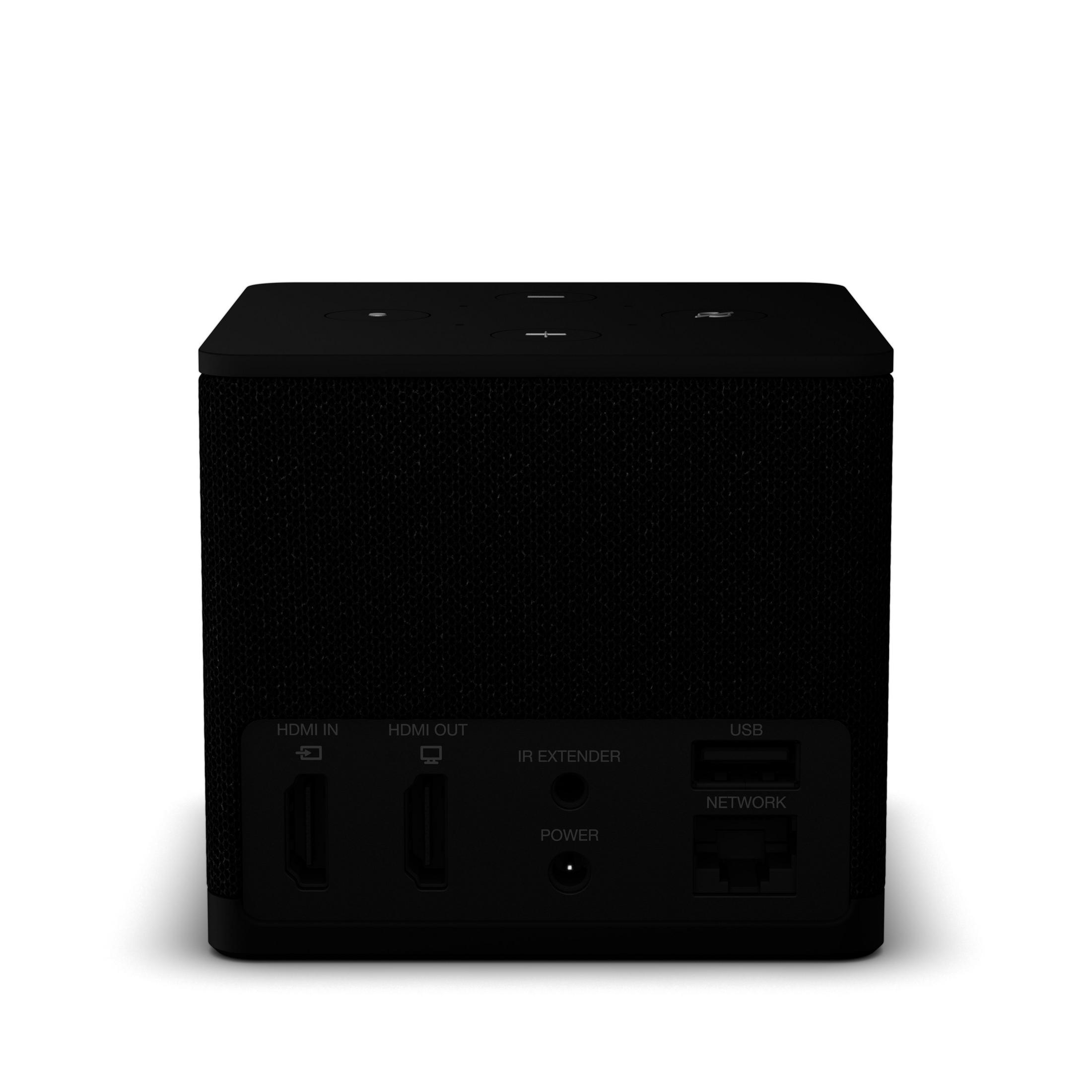 Altoparlante quadrato nero con porte sul retro.