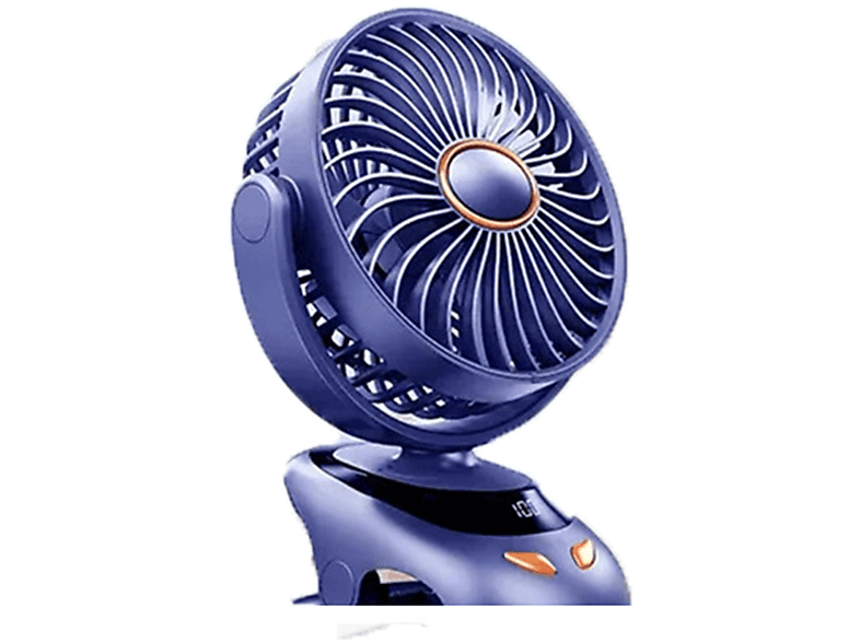 SYNTEK Clip Fan Blau Mini Tragbar Wiederaufladbar Stumm Kleiner Elektrischer Ventilator Ventilator Blau (5 Watt)