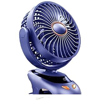 Ventilador de pared - SYNTEK Ventilador Clip Mini Ventilador Eléctrico Pequeño Silencioso Portátil Recargable, 5 W, 5 niveles de velocidad velocidades, Azul