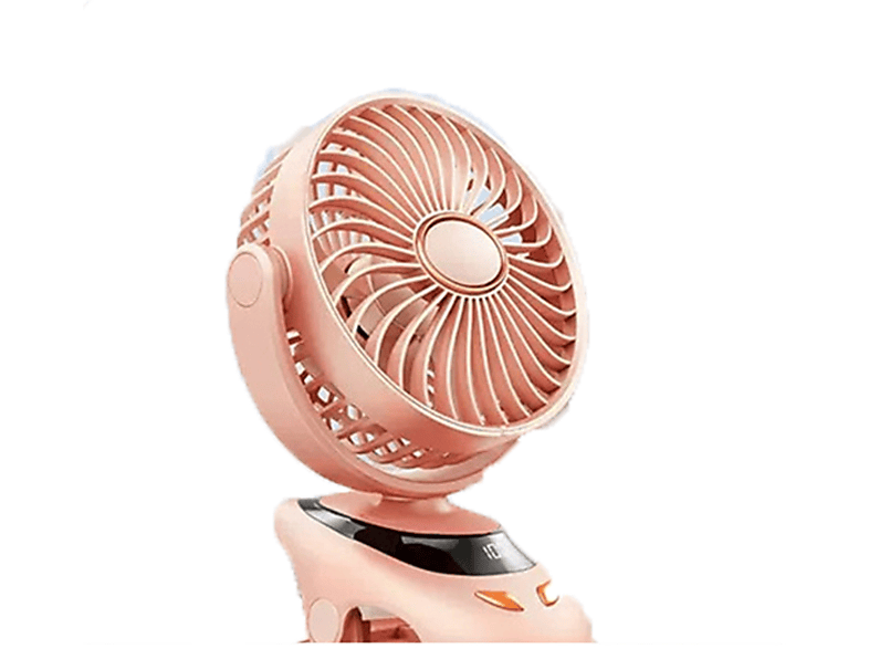 Mini SYNTEK Kleiner Elektrischer Wiederaufladbarer Fan (5 Stummer Clip Watt) Ventilator Ventilator Pink rosa Tragbarer