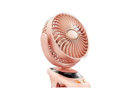 SYNTEK Clip Fan Pink Mini Tragbarer Wiederaufladbarer Stummer Kleiner  Elektrischer Ventilator Ventilator rosa (5 Watt)