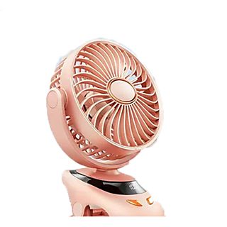 Ventilador de pared - SYNTEK Ventilador Clip Mini Ventilador Eléctrico Pequeño Silencioso Portátil Recargable, 5 W, 5 niveles de velocidad velocidades, rosa